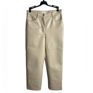 Aritzia Wilfred Faux Leather Pants Cream/ Beige Size 6